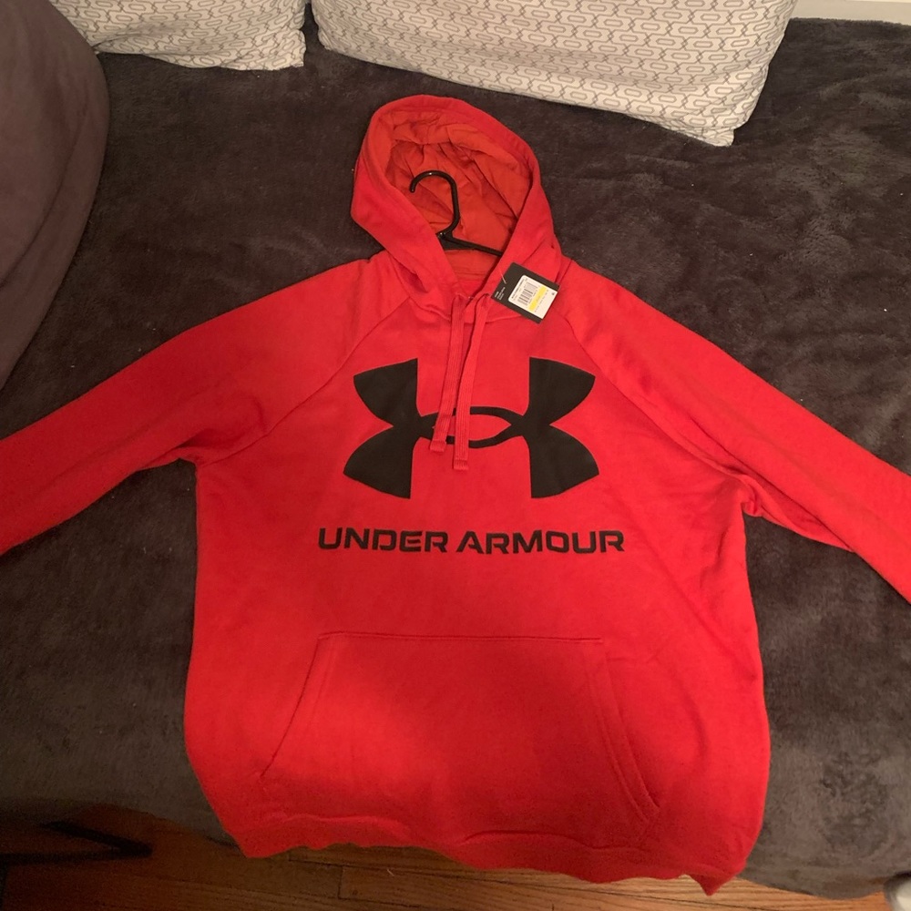 Under Armor big logo hoodie, Mens medium